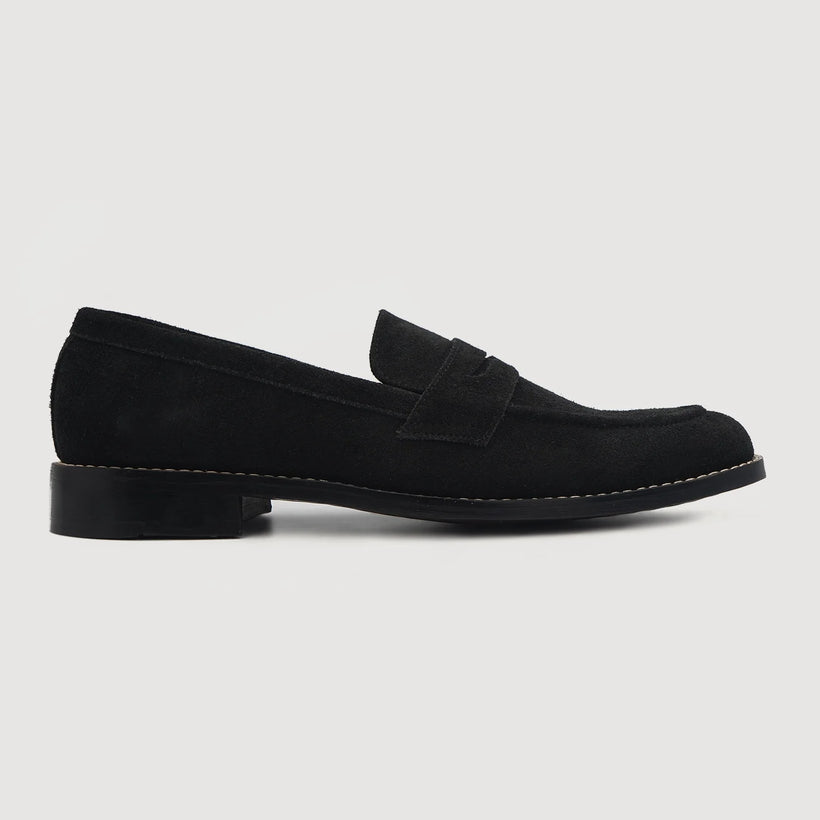 Baxton Черная Suede Leather Loafers мужская