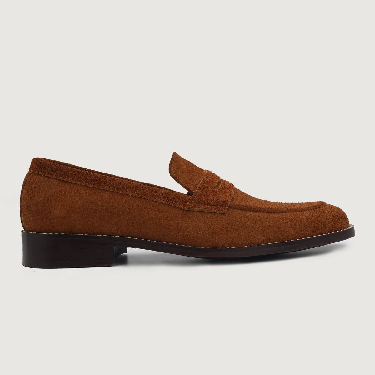 Brown Goatskin Suede Leather Loafers - Рантовая конструкция Goodyear Welt и носок обуви