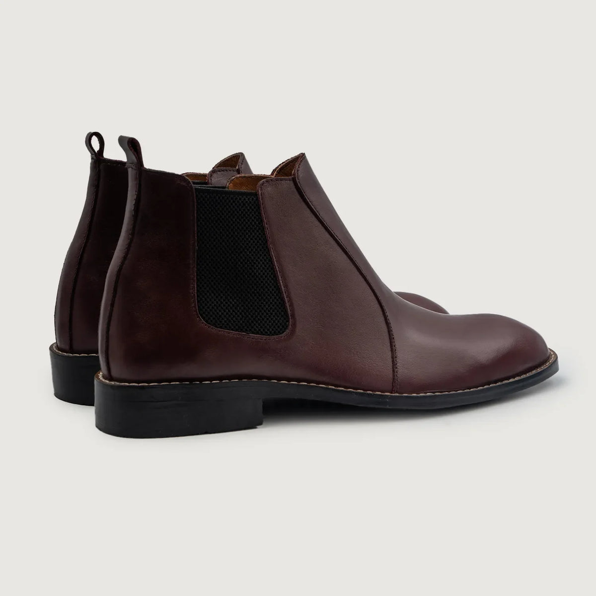Clarkson Chelsea Бордовый Кожаные ботинки для Мужчин For Men - Усиленный задник и точная двойная строчка