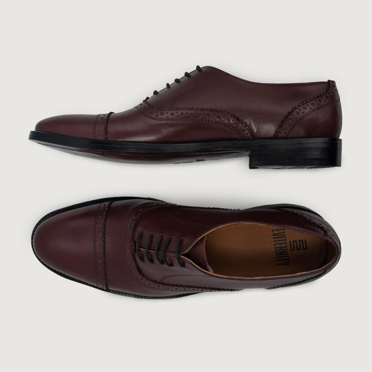 Greyson Brogues Oxford Бордовый Кожаная обувь для Мужчин For Men - Усиленный задник и точная двойная строчка