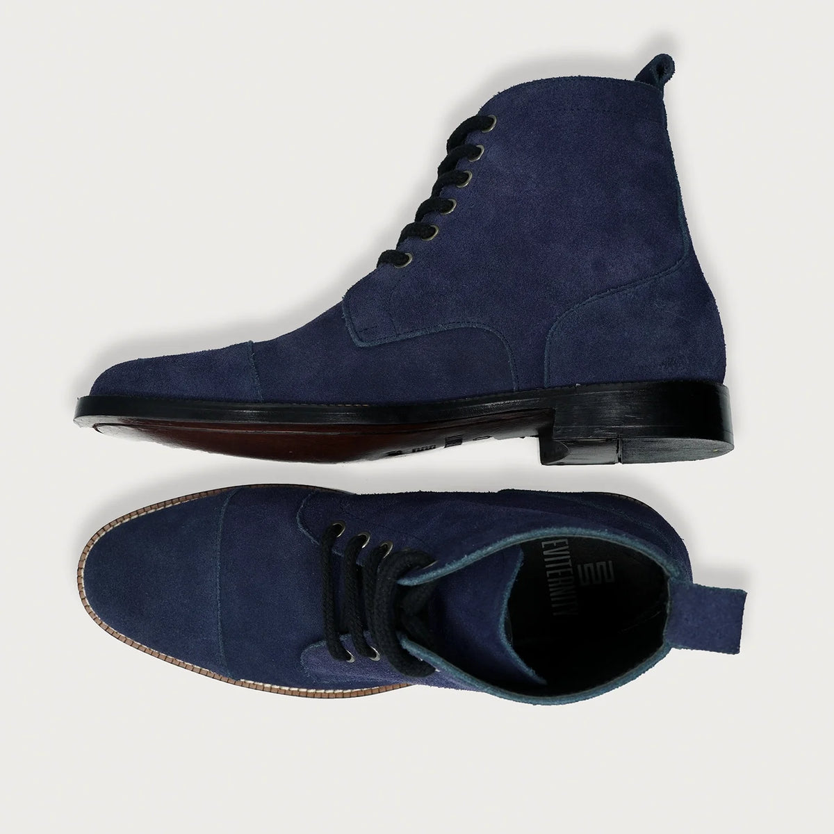 Knight Derby Midnight Синий Suede Кожаные ботинки для Мужчин For Men - Усиленный задник и точная двойная строчка