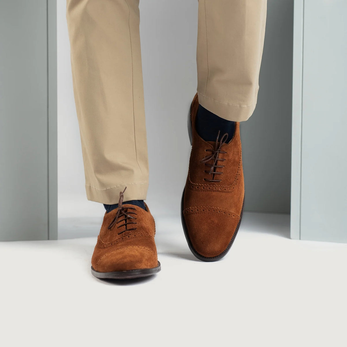 Styled On-Foot Perspective Demonstrating Ankle Fit & Silhouette on Model