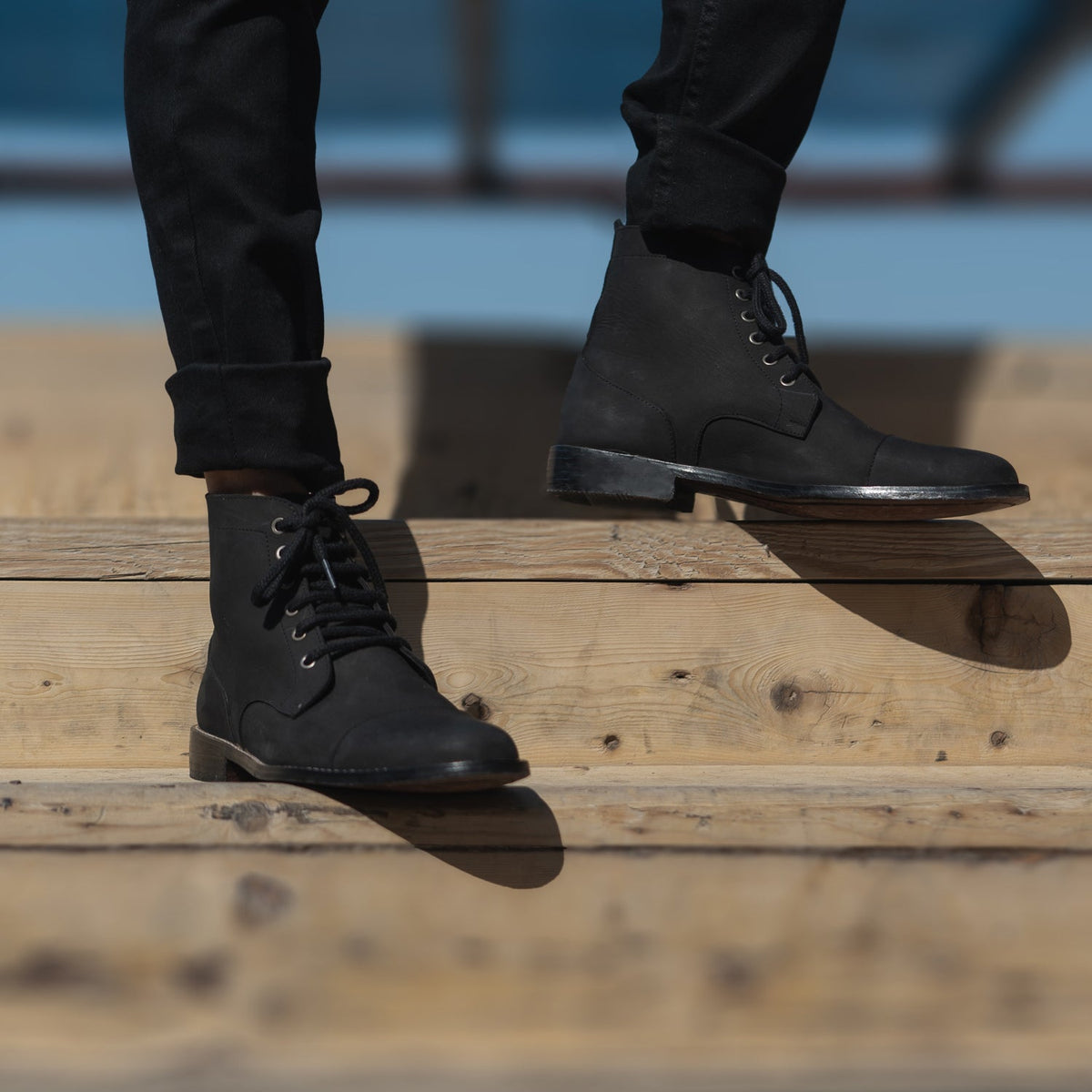 Orlaven Knight Derby Черный Nubuck Кожаные ботинки для Мужчин footwear image 9