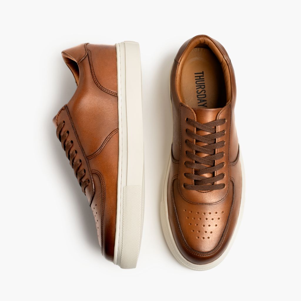 Court Toffee x Off-White Кожаные кеды для Мужчин - Усиленный задник и точная двойная строчка