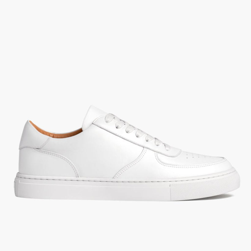 White Full-Grain leather Sneakers - Goodyear Welt Construction & Front Toe Box Detail