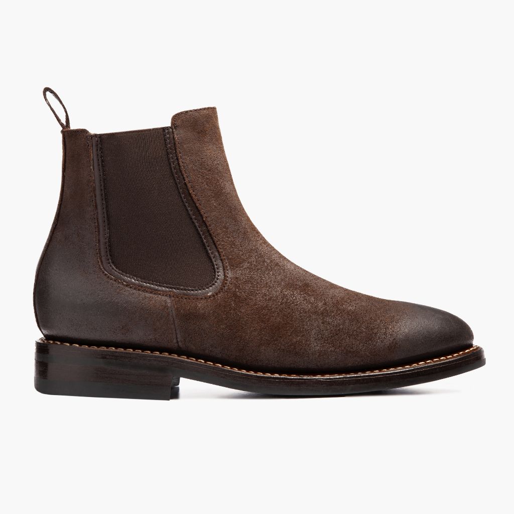 Chocolate Goatskin Suede Leather Boots - Рантовая конструкция Goodyear Welt и носок обуви