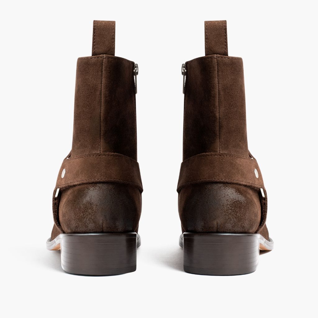High-Traction Rubber Outsole & Lug Tread Pattern on Harness Dark Коричневый Suede Кожаные ботинки для Мужчин