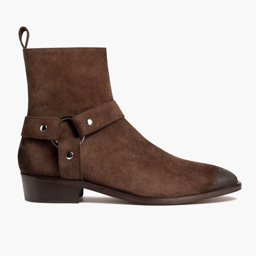 Harness Dark Коричневый Suede Кожаные ботинки для Мужчин