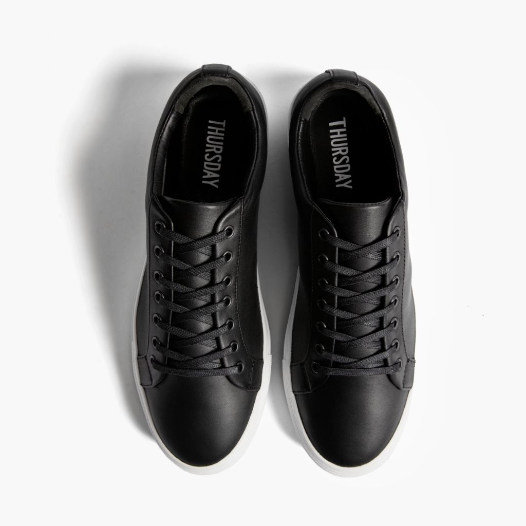 Premier Low Top Черный Кожаные кеды для Мужчин For Men - Усиленный задник и точная двойная строчка