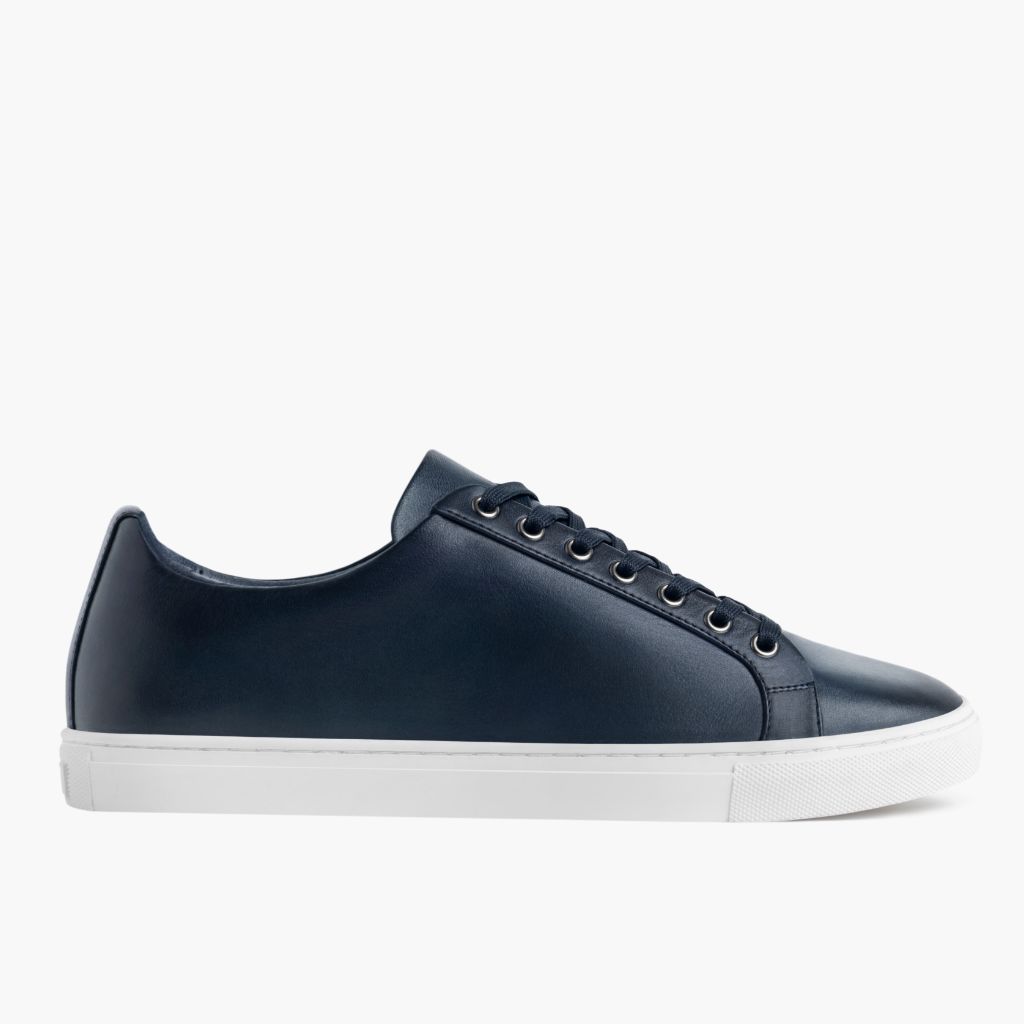 Blue Full-Grain leather Sneakers - Рантовая конструкция Goodyear Welt и носок обуви