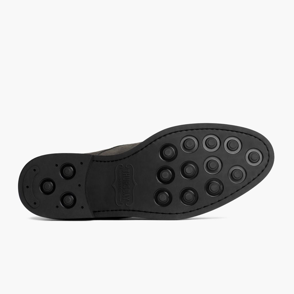 High-Traction Rubber Outsole & Lug Tread Pattern on Cadet Shadow Grey Кожаные ботинки для Мужчин