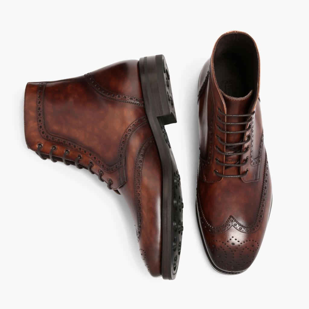 Wingtip Color #77 Кожаные ботинки для Мужчин For Men - Усиленный задник и точная двойная строчка