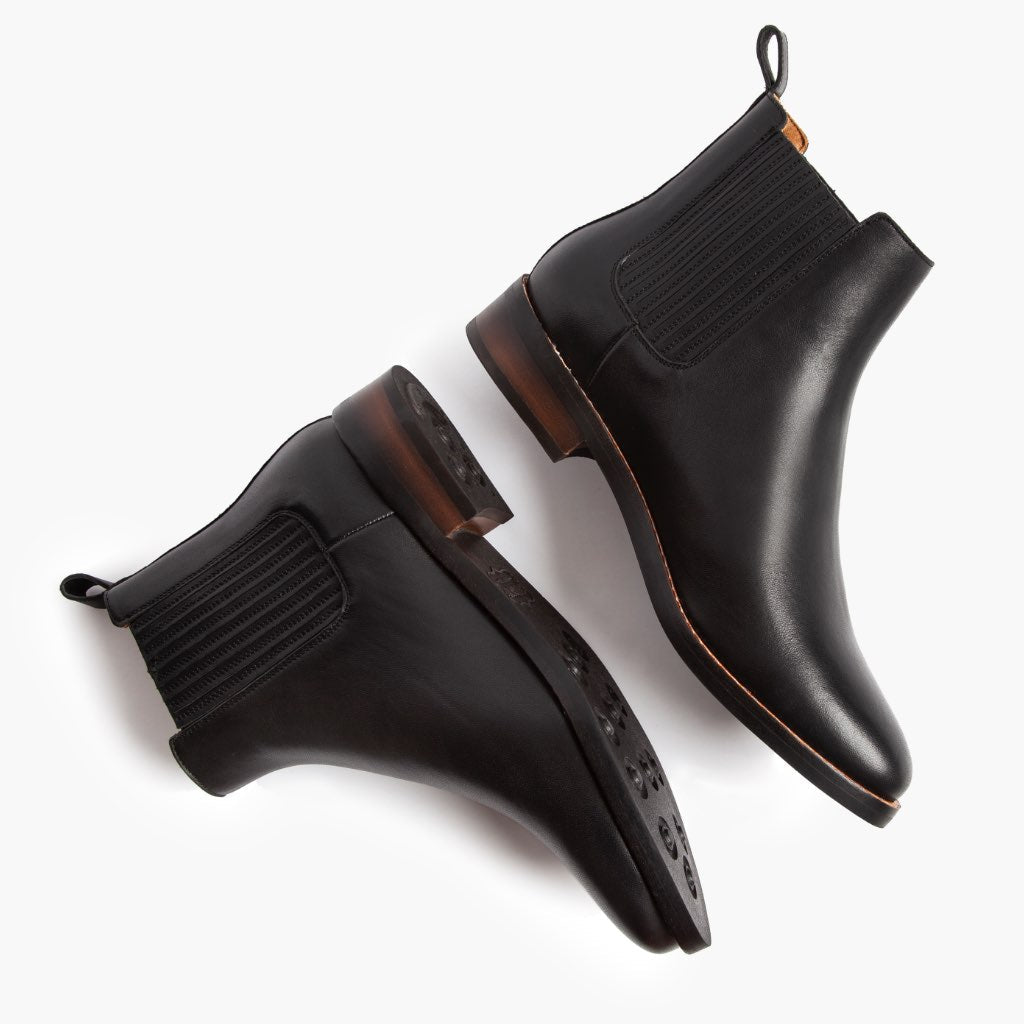 High-Traction Rubber Outsole & Lug Tread Pattern on Dreamer Черный Кожаные ботинки для Женщин