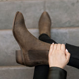 Styled On-Foot Perspective Demonstrating Ankle Fit & Silhouette on Model