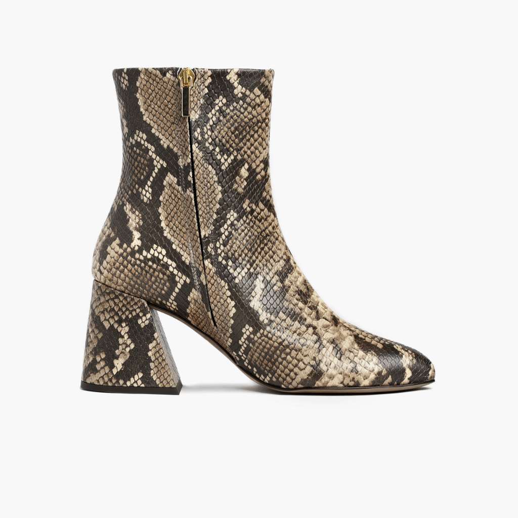 Heartbreaker Snake Print Кожаные ботинки для Женщин - Усиленный задник и точная двойная строчка