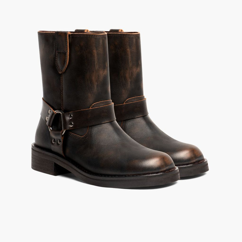 Outlaw Vintage Коричневый Кожаные ботинки для Женщин