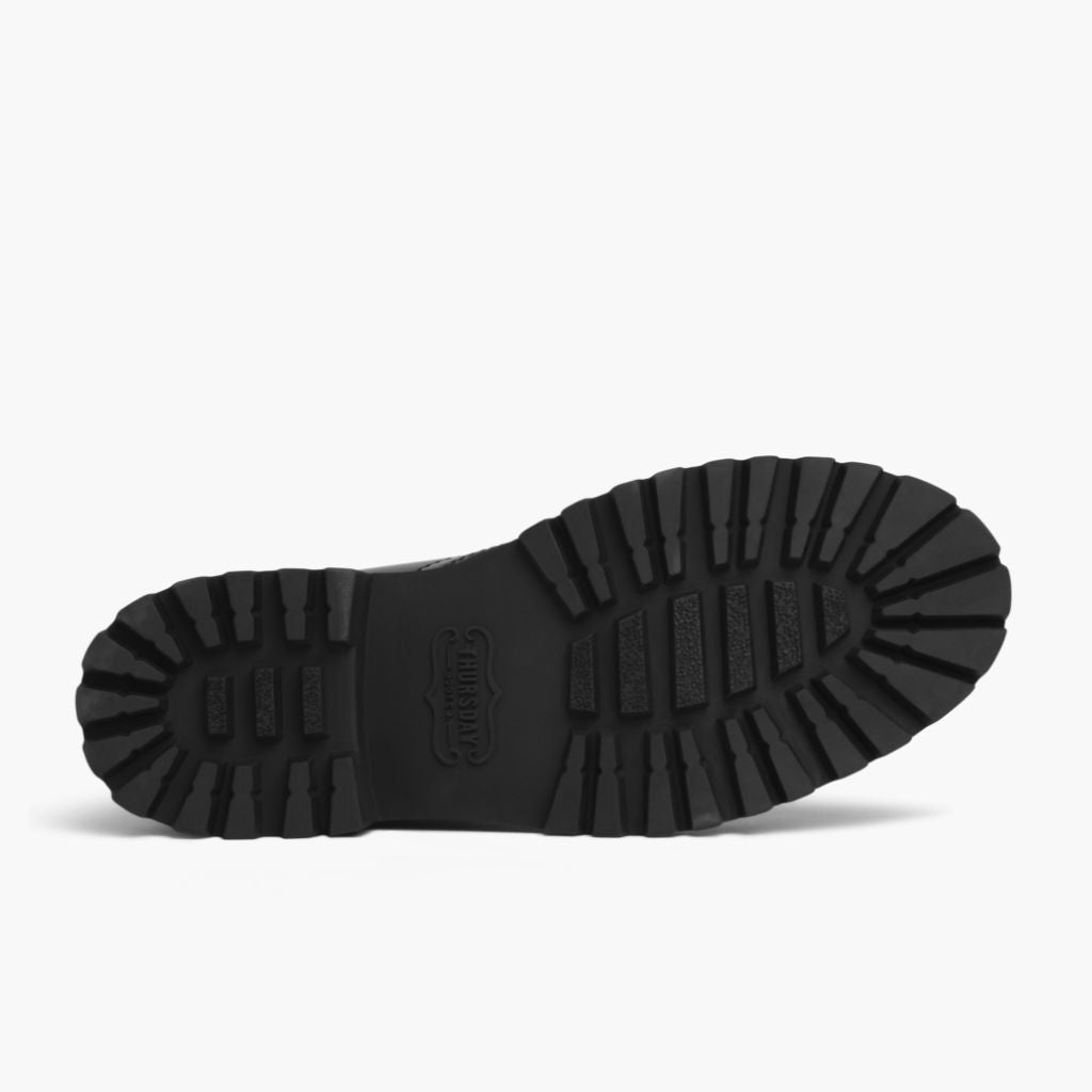 High-Traction Rubber Outsole & Lug Tread Pattern on Captain Черный (StormKing®) Кожаные ботинки для Женщин