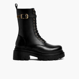 Black Full-Grain leather Boots - Goodyear Welt Construction & Front Toe Box Detail