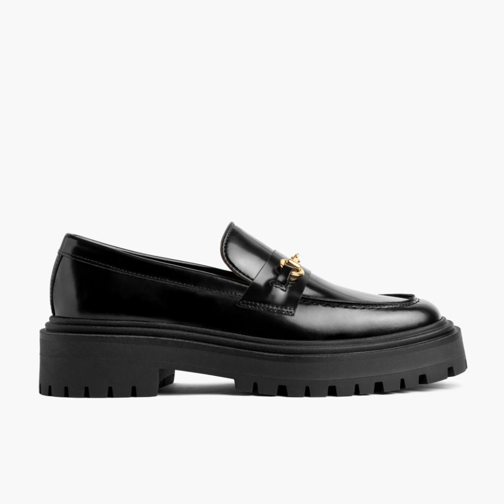 Black Full-Grain leather Loafers - Рантовая конструкция Goodyear Welt и носок обуви