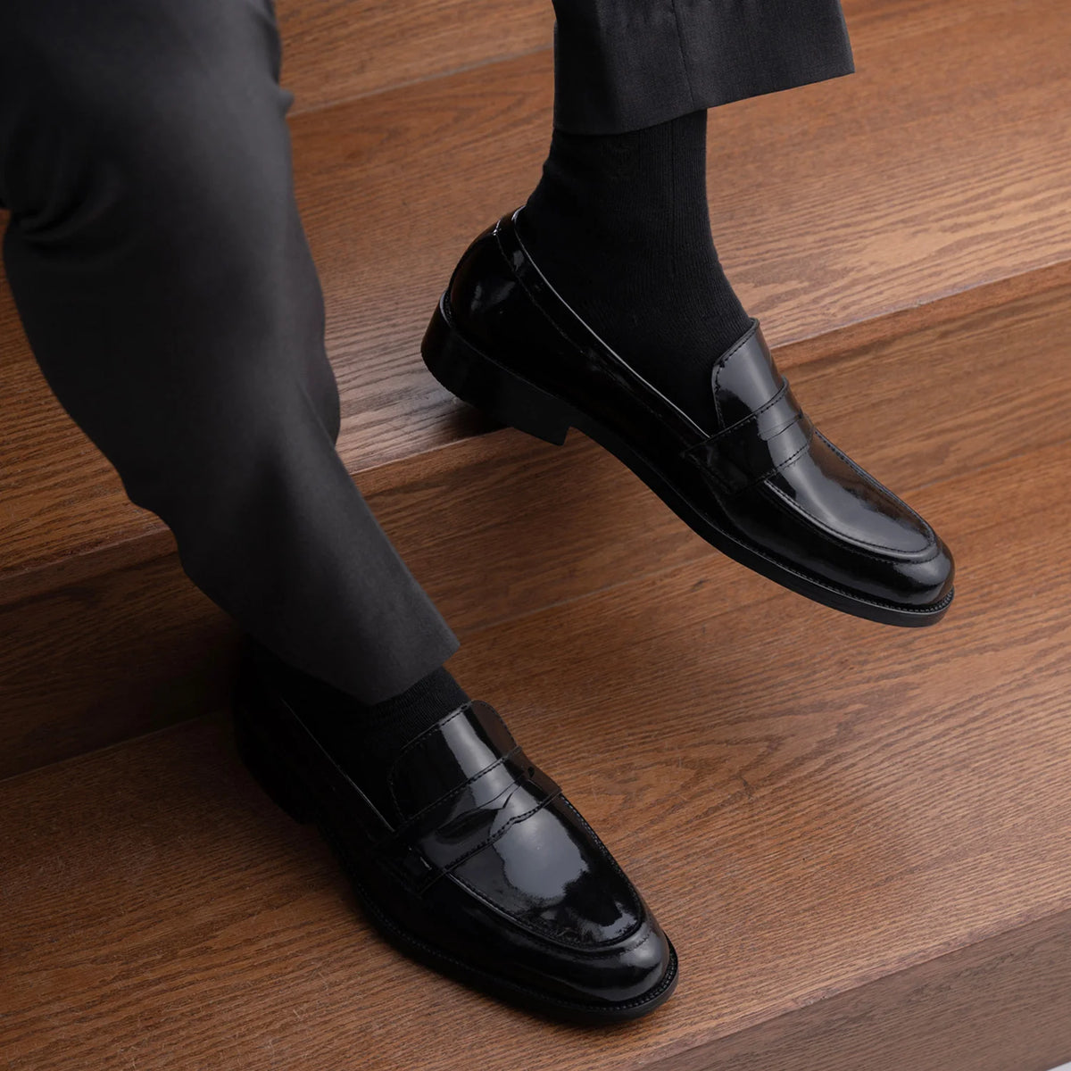 Orlaven Baxton Черный Patent Кожаные лоферы для Мужчин footwear image 10