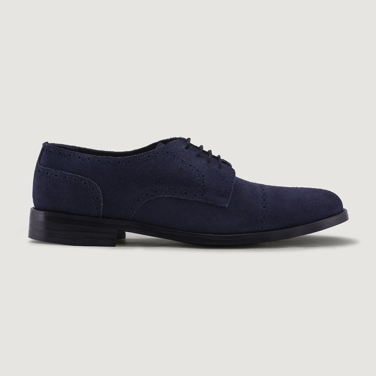 Blue Goatskin Suede Leather Shoes - Рантовая конструкция Goodyear Welt и носок обуви