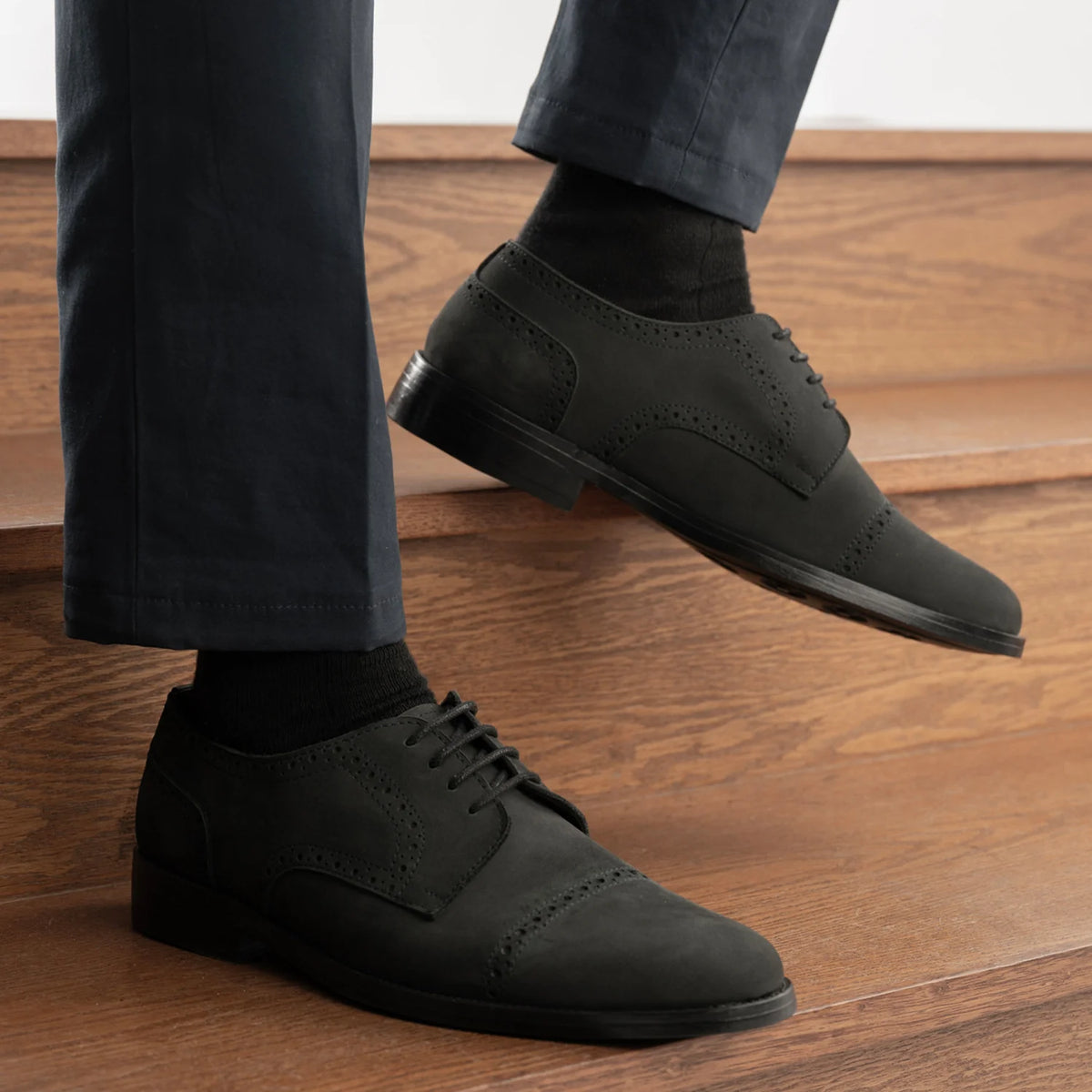 Orlaven Dirk Brogues Derby Matte Черный Nubuck Кожаная обувь - StudGuard для Мужчин footwear image 9