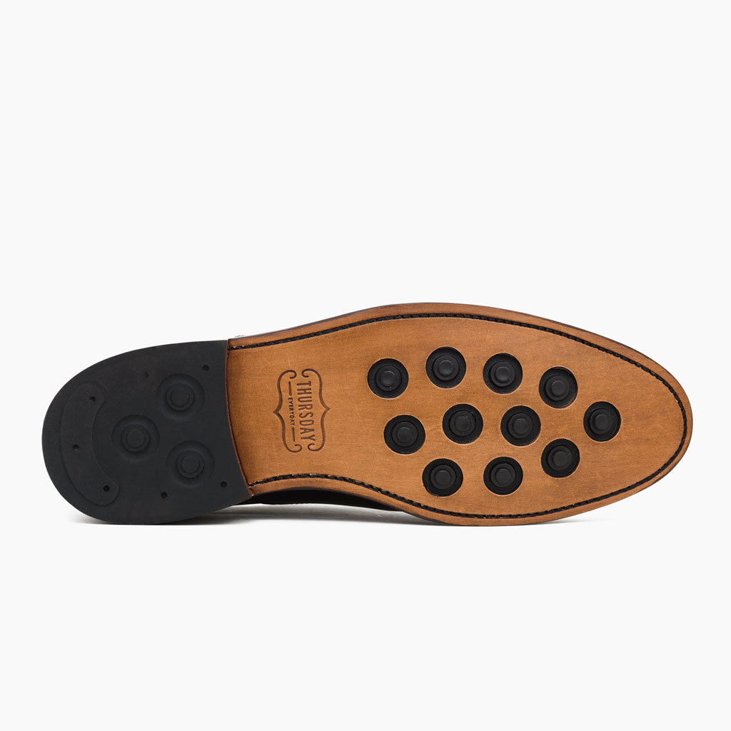 High-Traction Rubber Outsole & Lug Tread Pattern on Cavalier Черный Кожаные ботинки для Мужчин