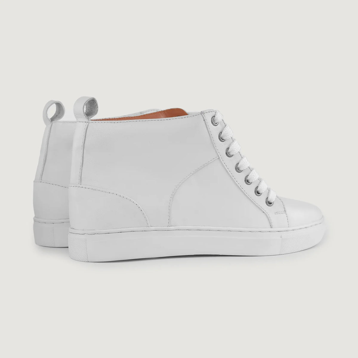 Marty High Top White Кожаные кеды для Мужчин - Усиленный задник и точная двойная строчка