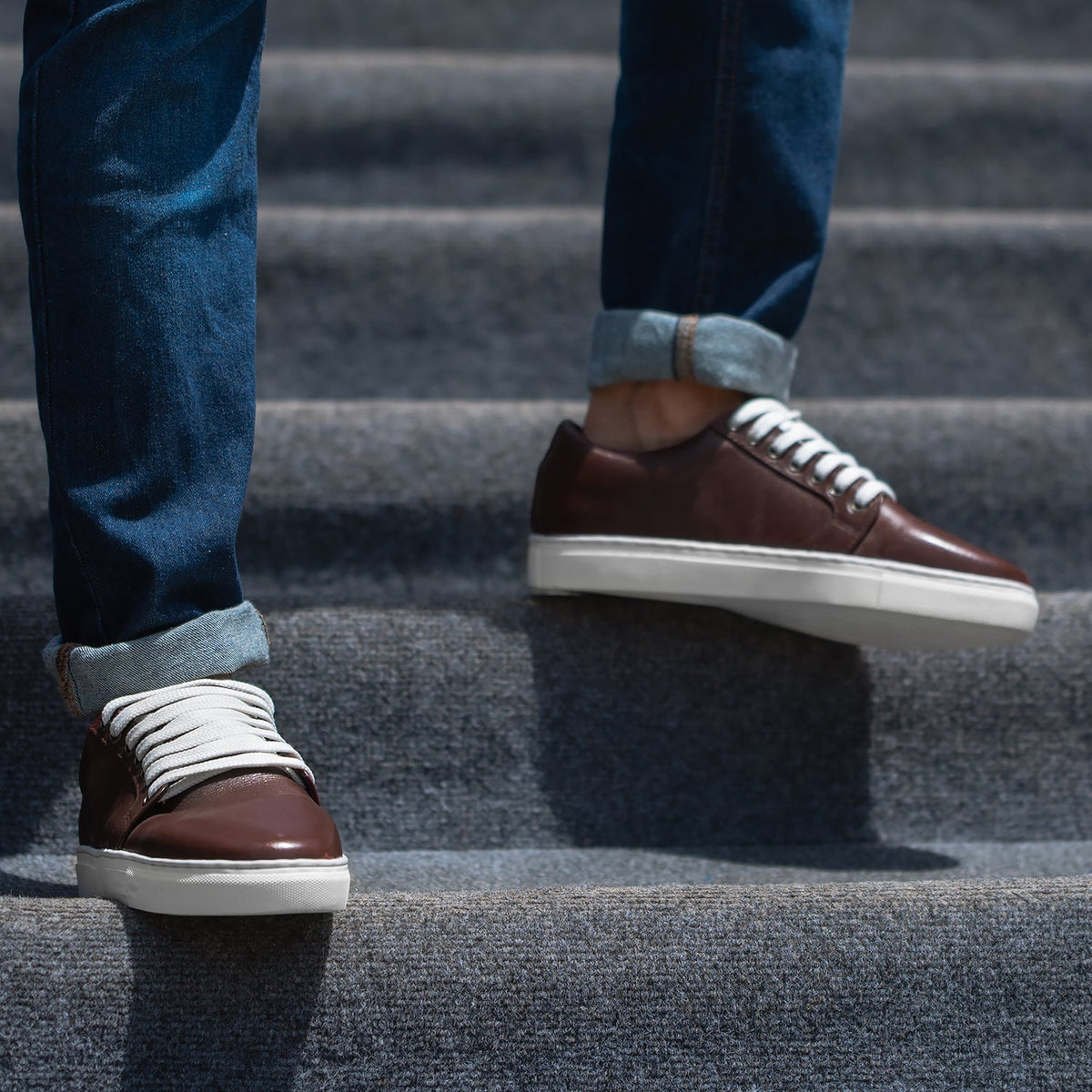 Murphy Low Top Бордовый Кожаные кеды для Мужчин - Усиленный задник и точная двойная строчка