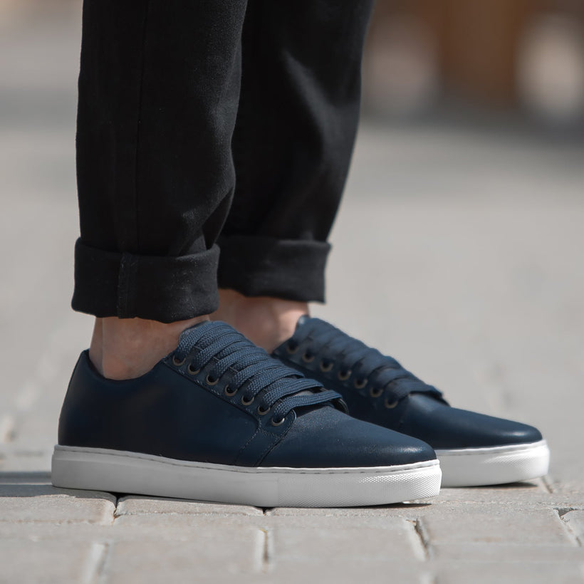 Murphy Low Top Midnight Синий Кожаные кеды для Мужчин