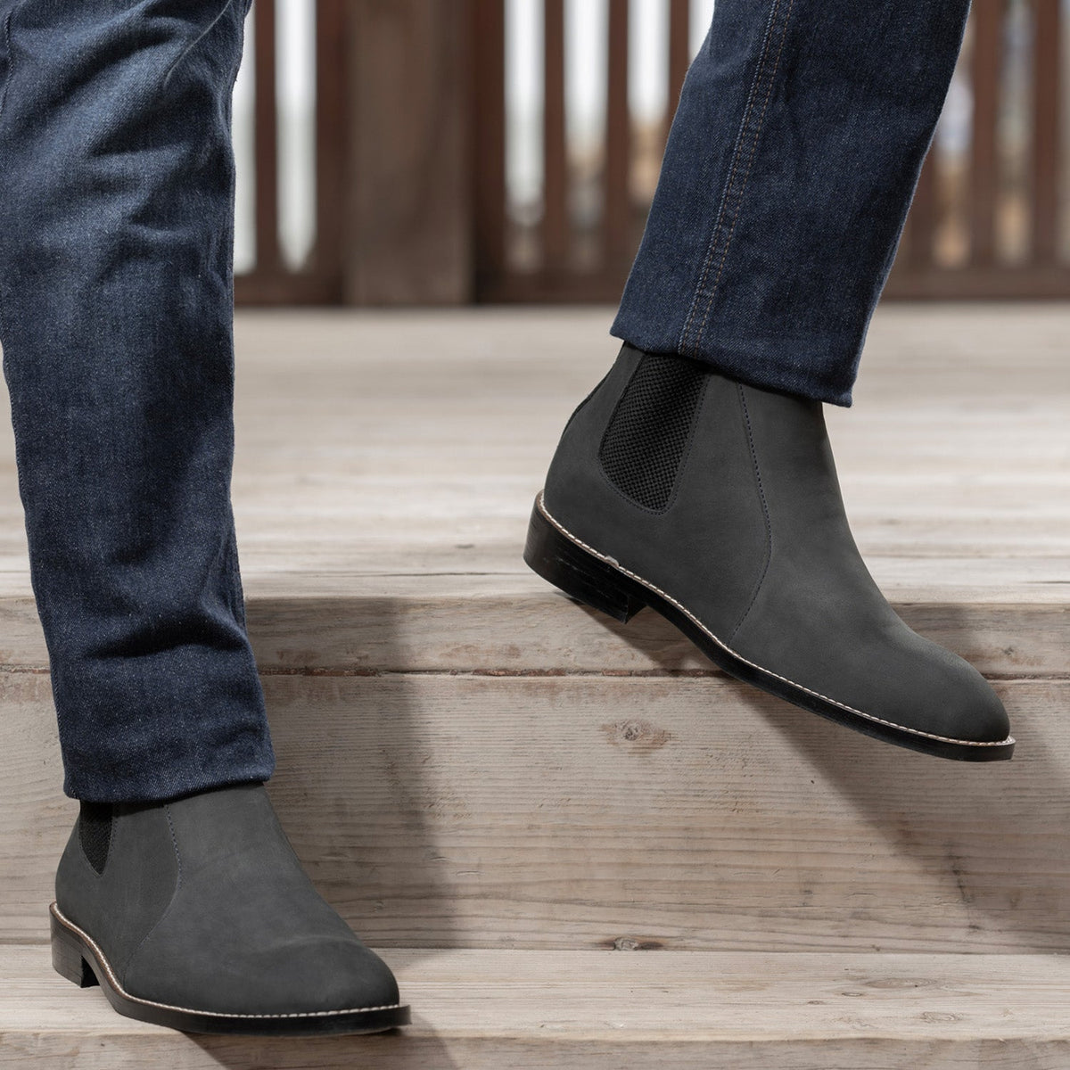 Orlaven Clarkson Chelsea Grey Nubuck Кожаные ботинки - StudGuard для Мужчин footwear image 9