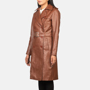 
Black Cowhide leather Coat - Вид сзади, подчеркивающий посадку по плечам и ровный край