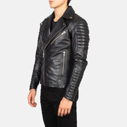 
Green Goatskin Suede Biker Jacket - Вид сзади, подчеркивающий посадку по плечам и ровный край