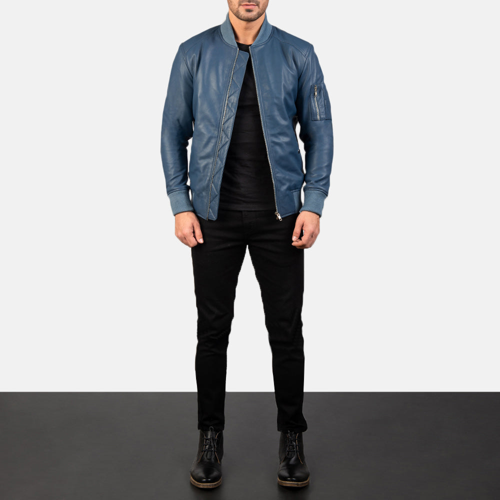 Bomia MA-1 Leather Bomber Jacket – alternate product view 3