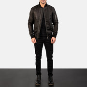 Bomia MA-1 Leather Bomber Jacket – alternate product view 2