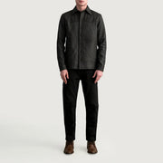 
Крупный план деталей of Shirt & Buttons Hardware on Bronco Tumbled Коричневый Leather Shirt для Мужчин