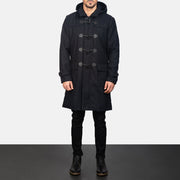 
Крупный план деталей of Shirt with Removable Hood & Toggle Buttons with Placket & Zipper Hardware on Drake Black Wool Duffle Coat