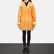 
Erica Shearling Кожаное пальто для Женщин - Вид сбоку, демонстрирующий эргономичный крой рукава