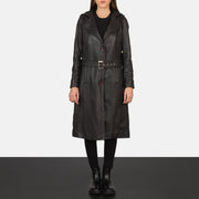 
Fixon Hooded Коричневый Кожаный тренчкот для Женщин - Вид сбоку, демонстрирующий эргономичный крой рукава