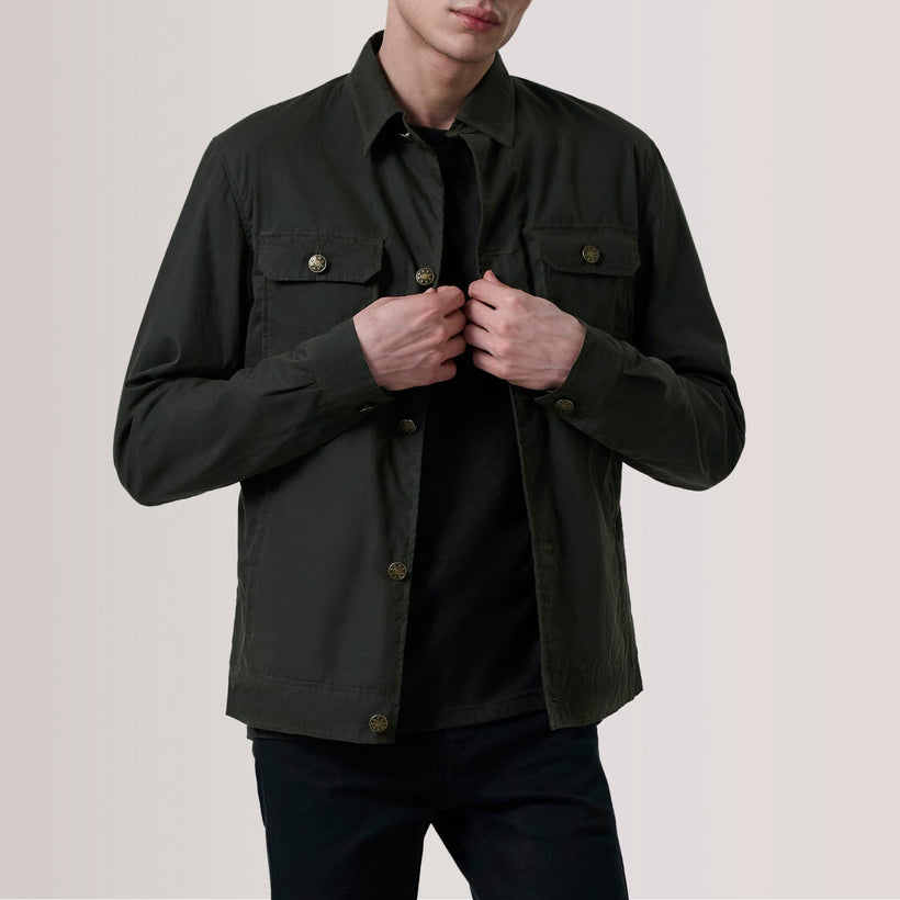 Irwin Olive Waxed Canvas Field Кожаная куртка мужская