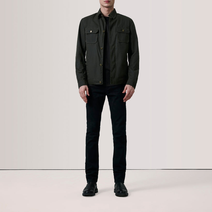 Irwin Olive Waxed Canvas Field Кожаная куртка мужская