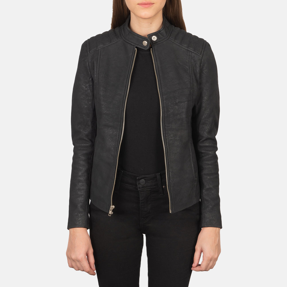 Kelsee Leather Biker Jacket – alternate product view 1