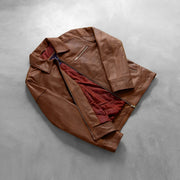 Lavendard Leather Biker Jacket – alternate product view 8