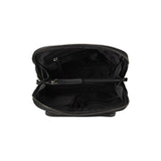 Solid Antique Brass Hardware &amp; Heavy-Duty Dual Zipper Detail on Floran Full-Grain Leather Backpack
