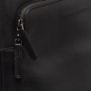 Classic 100% Full-Grain leather Backpack - Rear Perspective Showing Reinforced Leather Straps &amp; Stitching