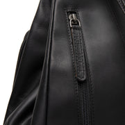 Classic 100% Full-Grain leather Backpack - Rear Perspective Showing Reinforced Leather Straps &amp; Stitching