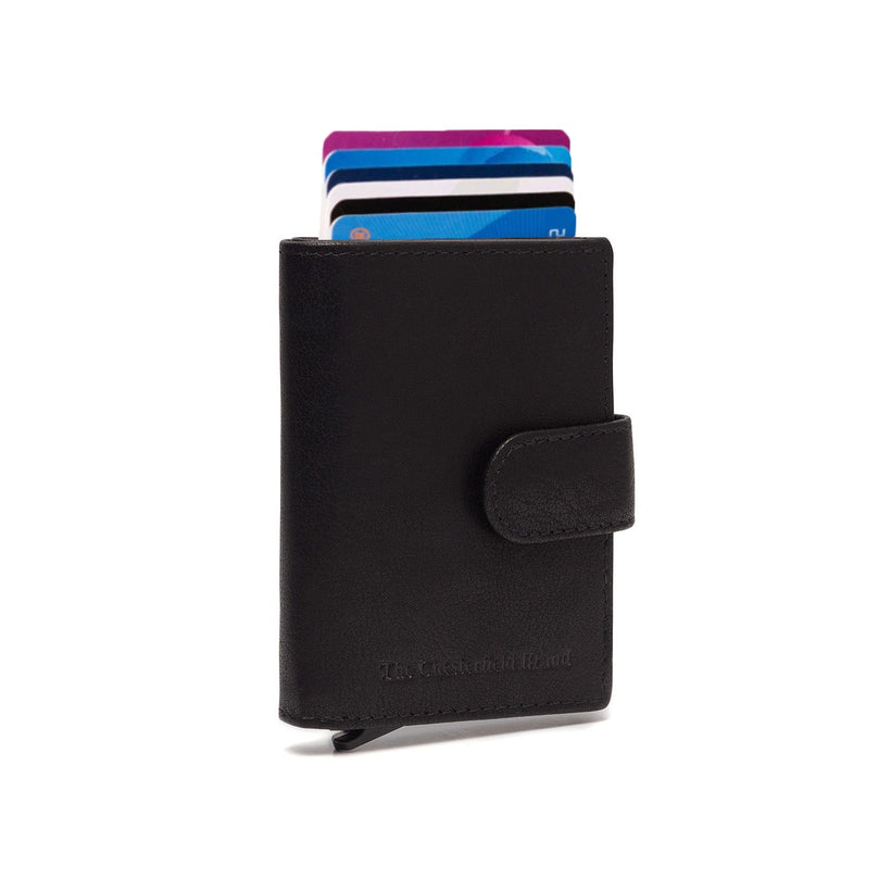 Prague Full-Grain Leather Card Holder in Classic 100% Full-Grain Leather - Full Exterior Front Profile View | Buy Online