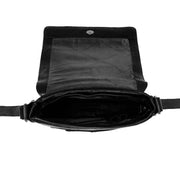 Solid Antique Brass Hardware &amp; Heavy-Duty Dual Zipper Detail on Bodin Full-Grain Leather Crossbody Bag