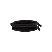 Solid Antique Brass Hardware &amp; Heavy-Duty Dual Zipper Detail on Ellon Full-Grain Leather Crossbody Bag