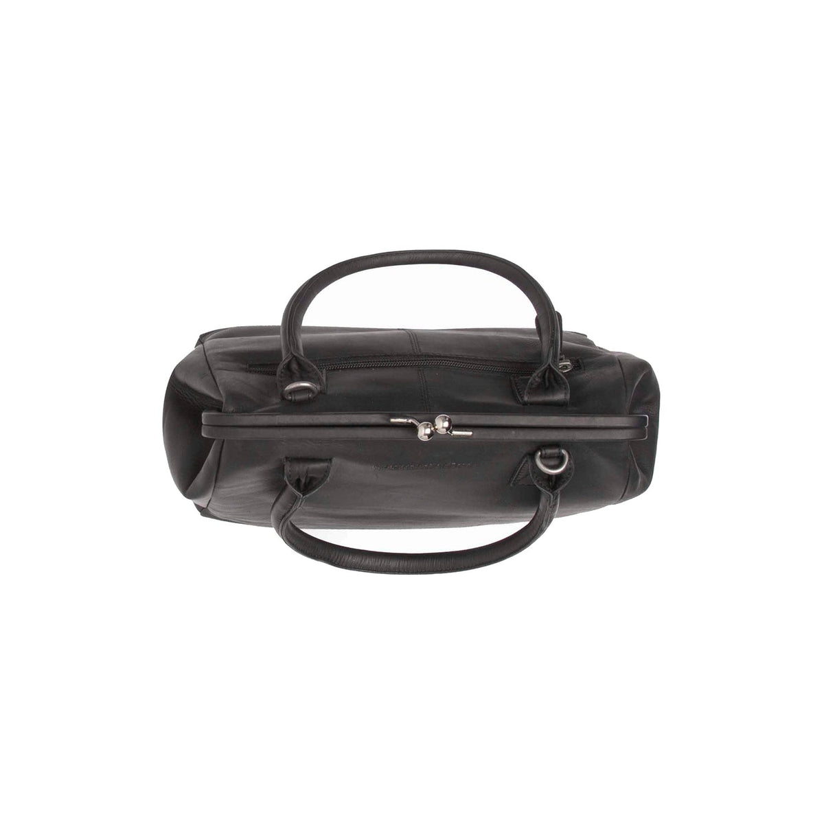 Крупный план деталей of Classic Collar &amp; Heavy-Duty Zipper Hardware on Dorin Цельнозерновая кожа Handbag